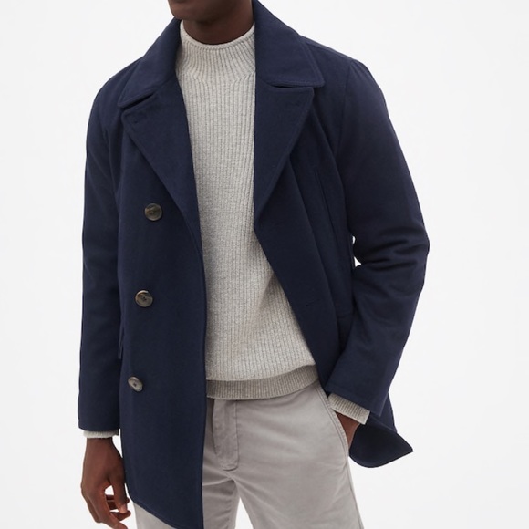 gap wool blend peacoat